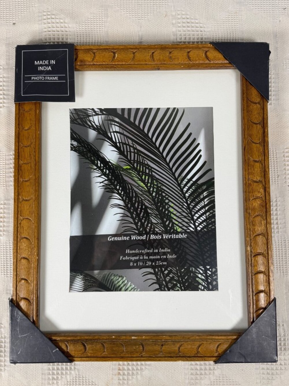 Handcrafted Genuine Wood Photo Frame 8 x10 Inch Made In India Hand Carved Brown